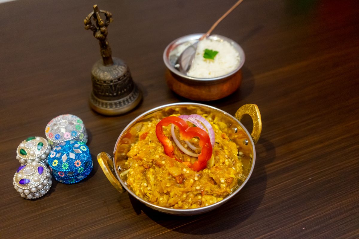 Baigan Bharta at Mantraa Indian restaurant